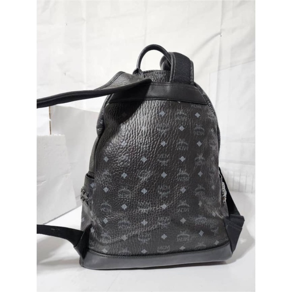 Authentic MCM Visetos Stark Leather Backpack Black main image 9